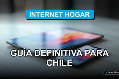 Guía comparativa de planes de Internet Hogar para Chile en 2026 mostrando gráficos abstractos en una tablet.