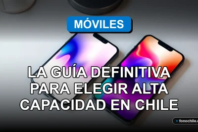 Planes de alta capacidad de datos móviles para smartphones en Chile 2026, mostrando gráficos abstractos en pantalla.