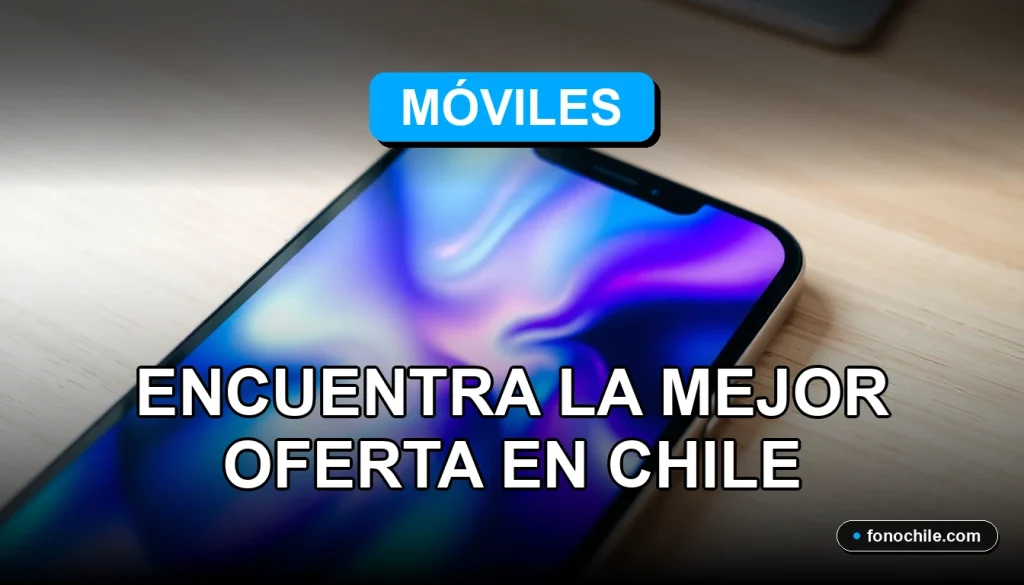 Un moderno smartphone con pantalla que muestra gráficos de datos abstractos, sobre una mesa de madera clara.