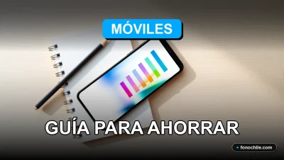 Guía de planes móviles de bajo costo en Chile para 2026 con gráficos de comparación de prepos en una pantalla.