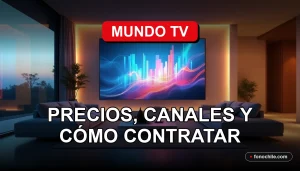 Planes de televisión Mundo TV 2026 con precios y canales en una pantalla moderna.