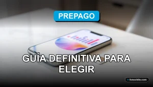 Un teléfono móvil moderno con una tarjeta SIM prepago en Chile, mostrando gráficos abstractos en su pantalla.