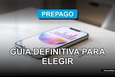 Un teléfono móvil moderno con una tarjeta SIM prepago en Chile, mostrando gráficos abstractos en su pantalla.