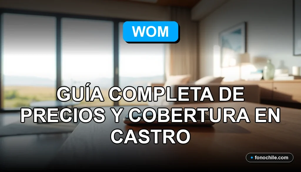 Planes de internet móvil WOM 2026 en Castro, Chile. Guía de precios y cobertura de la red.