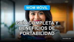 Una mujer latina sonriendo con confianza, representando el servicio de portabilidad numérica de WOM Móvil para 2026.
