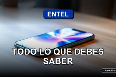 Un teléfono inteligente moderno sobre un escritorio de madera, mostrando gráficos abstractos en su pantalla, representando la política de bloqueo de Entel.