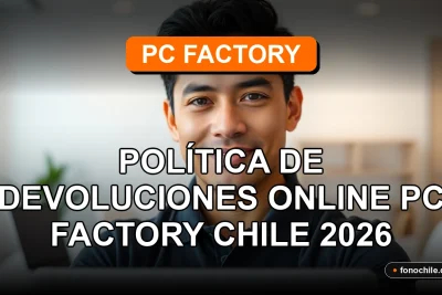 Política de devoluciones y garantías online para productos de tecnología en PC Factory Chile.