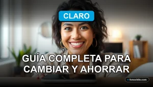 Una mujer sonriente hablando por teléfono, representando el servicio de portabilidad a Claro.