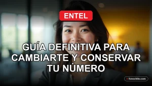 Una mujer latina sonriendo con confianza, representando el servicio de portabilidad de Entel.