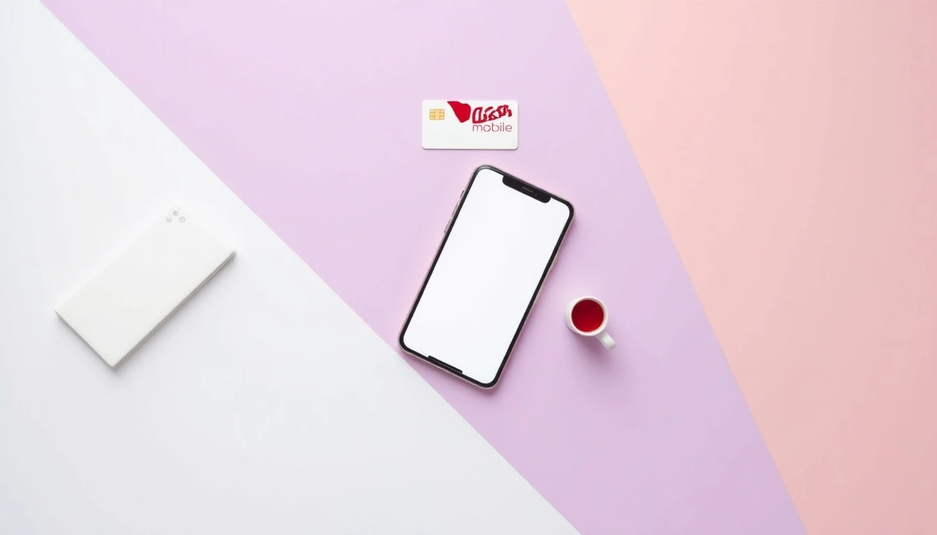 SIM Card Virgin Mobile y teléfono inteligente en fondo minimalista, representando portabilidad fácil.