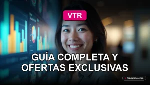 Una mujer latina sonríe amablemente mientras mira a la cámara, representando el servicio al cliente de VTR.