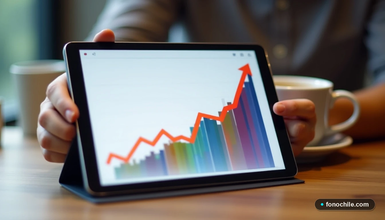 Gráfico abstracto de crecimiento que ilustra el aumento de la portabilidad numérica empresarial en Chile