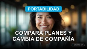 Una mujer latina sonriente mira a la cámara con confianza, representando el servicio de portabilidad móvil.