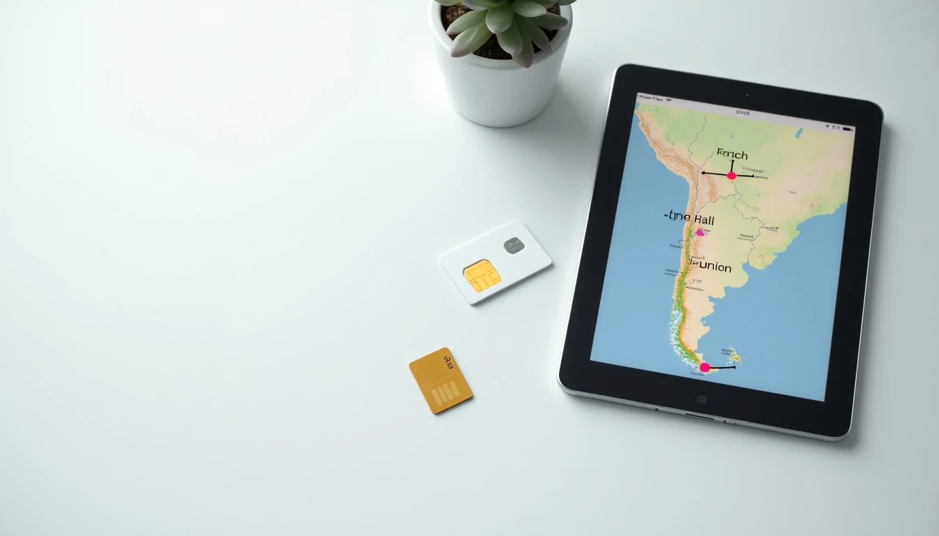 SIM card y tablet mostrando cobertura de redes móviles en Chile para el proceso de portabilidad numérica.