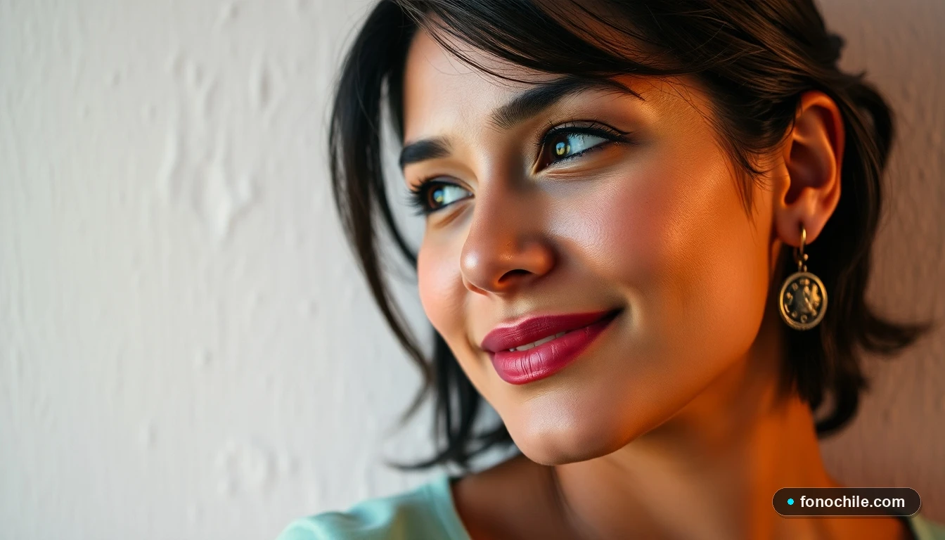 Primer plano de la misma mujer latina, mostrando satisfacción y alivio después de un proceso de portabilidad exitoso.