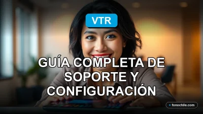 Guía de portabilidad numérica VTR 2026, mujer hispana sonriente, servicio al cliente, fondo moderno y minimalista.