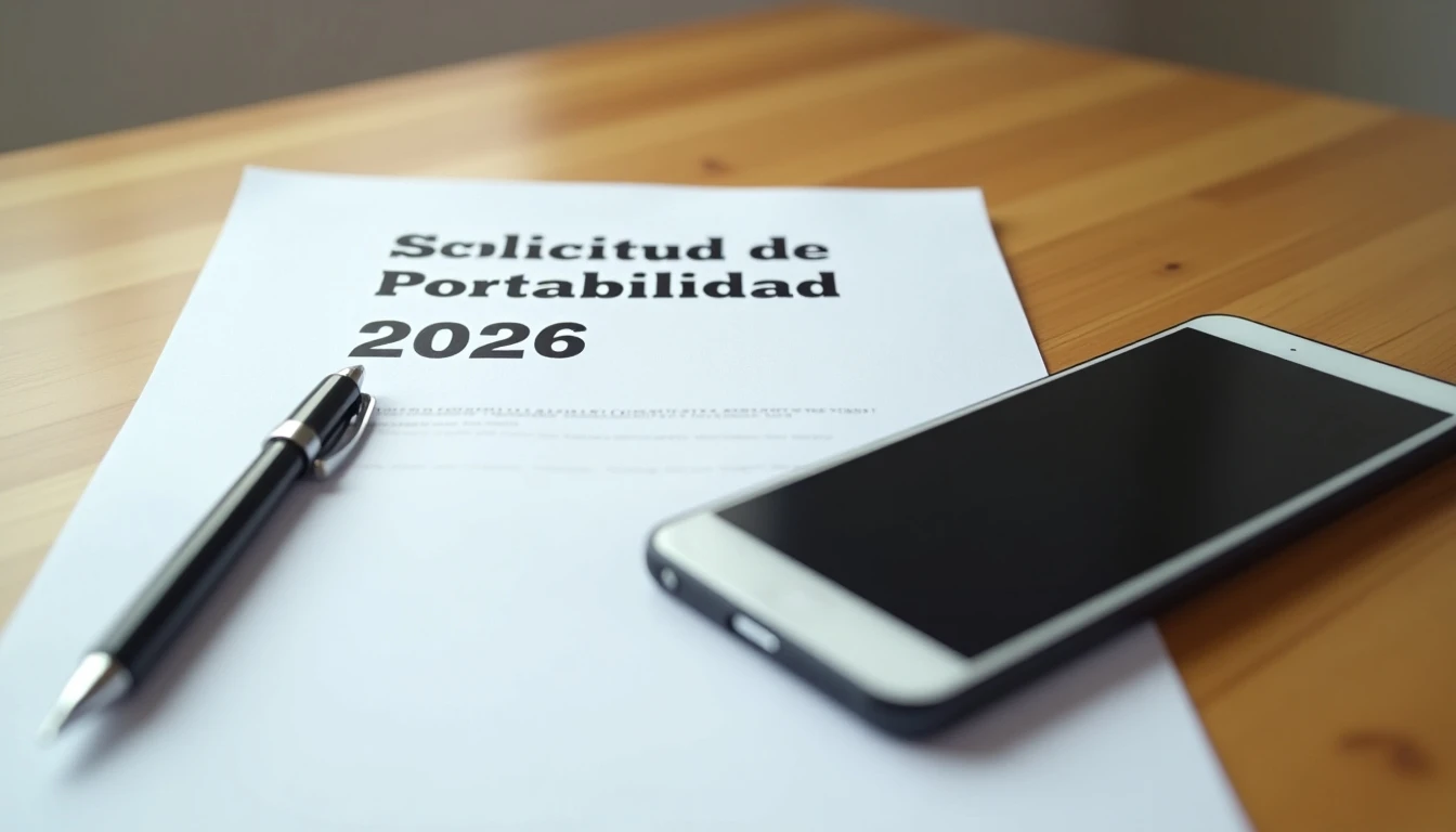 Smartphone y documento de solicitud de portabilidad numérica en Chile para el año 2026