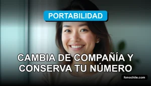 Una mujer hispana sonríe con confianza, representando el servicio de portabilidad numérica.