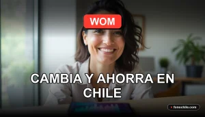 Una mujer sonriente mira a la cámara con un teléfono inteligente mostrando gráficos abstractos de colores, concepto de portabilidad y ahorro en telecomunicaciones.