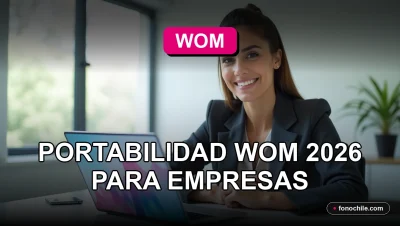 Portabilidad empresarial WOM 2026, servicio de migración de números para empresas en un escritorio moderno.
