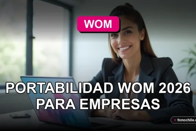 Portabilidad empresarial WOM 2026, servicio de migración de números para empresas en un escritorio moderno.