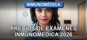 Un profesional de la salud revisa los precios de exámenes de laboratorio especializado en inmunología en una tablet moderna.