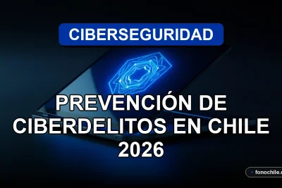 Concepto moderno de ciberseguridad y protección digital en Chile, mostrando un escudo digital abstracto sobre un fondo tecnológico.