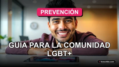 Guía de prevención de enfermedades de transmisión sexual para la comunidad LGBT+ en Chile, mostrando recursos digitales y apoyo comunitario.