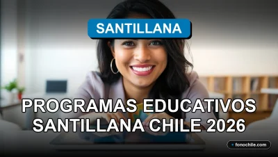 Santillana Chile 2026 educational programs and digital learning materials on a modern tablet.