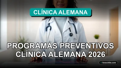 Programa de chequeo médico preventivo en Clínica Alemana, mostrando una pantalla con gráficos de salud.
