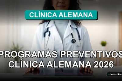 Programa de chequeo médico preventivo en Clínica Alemana, mostrando una pantalla con gráficos de salud.