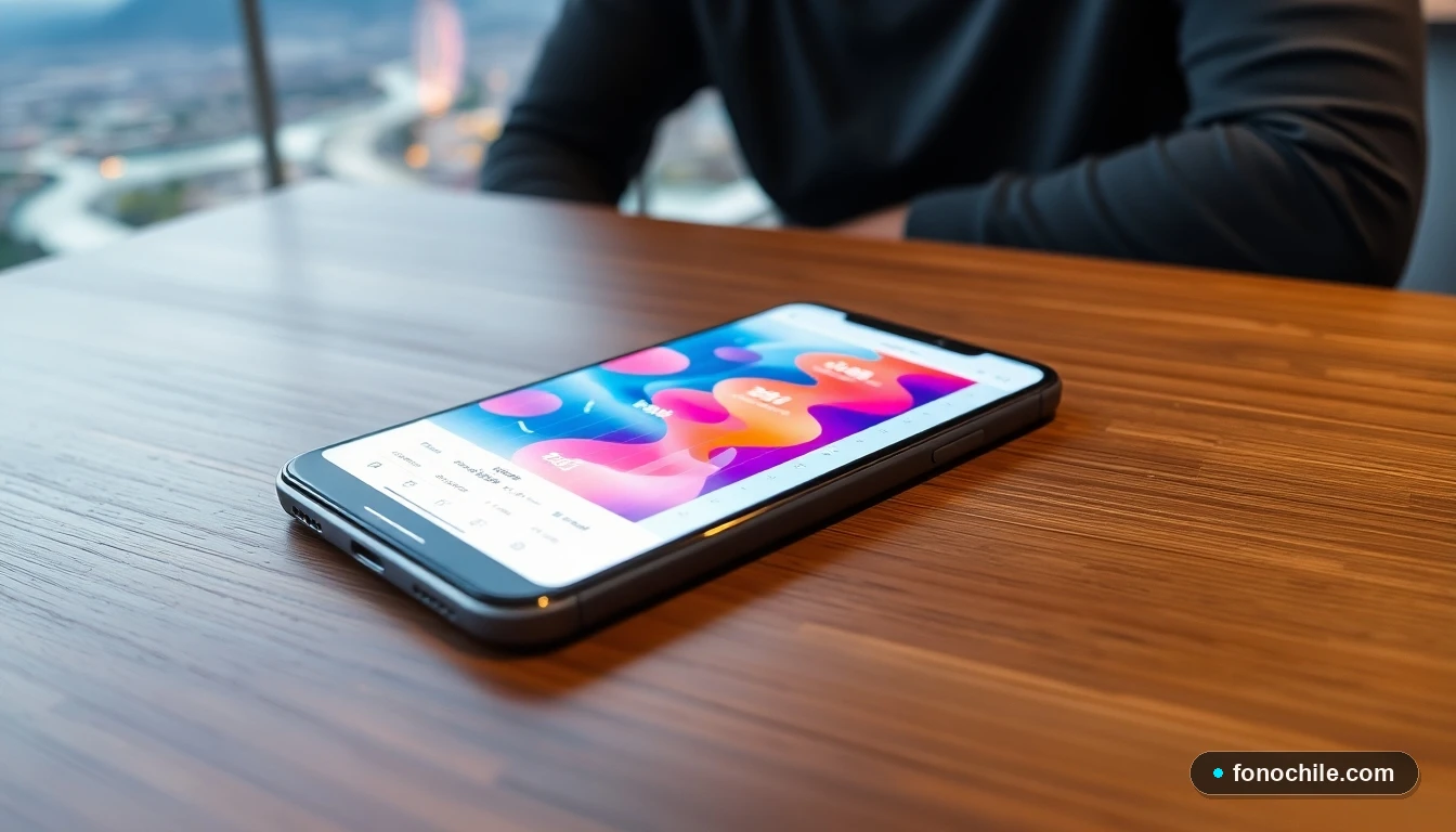 Smartphone mostrando gráficos de comparación de promociones de planes móviles en Valdivia, Chile.