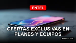 Modern smartphone and SIM card resting on a clean marble surface with abstract data visualizations glowing on the screen, representing exclusive Entel 2026 promotions.