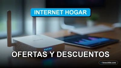 Oferta de internet para el hogar con descuentos promocionales en 2026, mostrando un router moderno en una mesa.