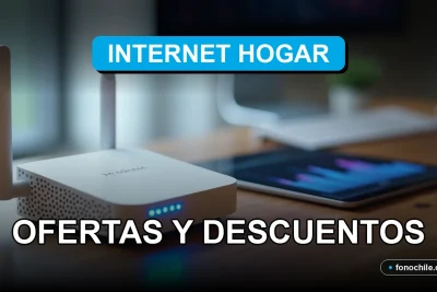 Oferta de internet para el hogar con descuentos promocionales en 2026, mostrando un router moderno en una mesa.