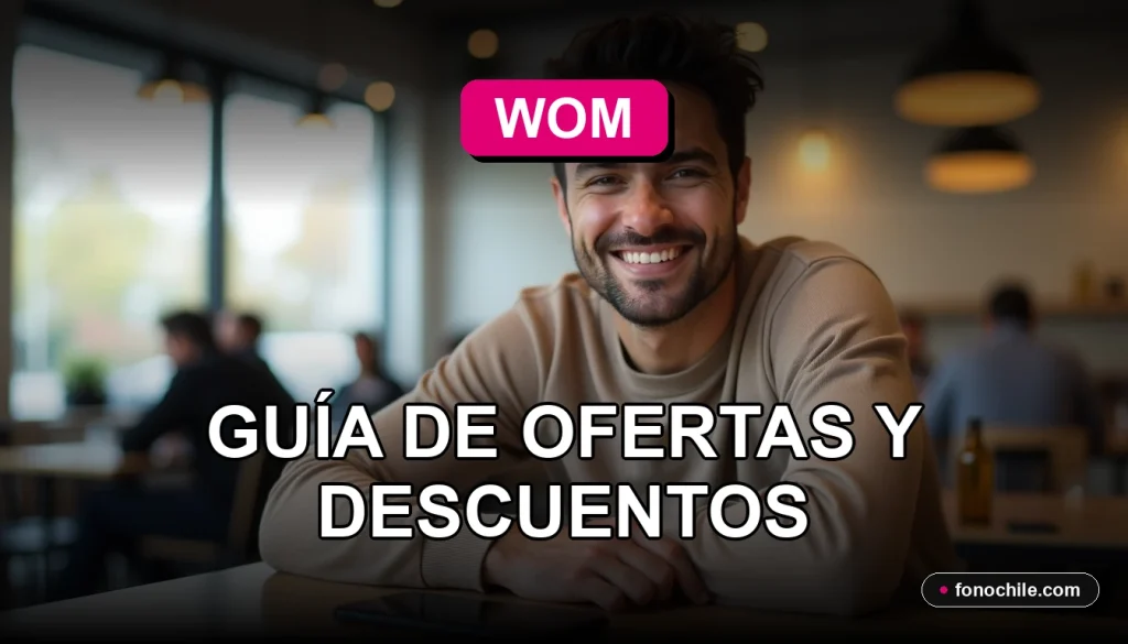 Ofertas y descuentos de telefonía móvil WOM 2026 en un entorno moderno