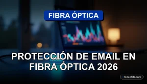Protección de email avanzada en conexión de fibra óptica en un entorno doméstico moderno y seguro.