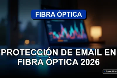Protección de email avanzada en conexión de fibra óptica en un entorno doméstico moderno y seguro.