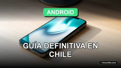 Guía de seguridad para Android 2026 en Chile mostrando un teléfono inteligente moderno con pantalla de gráficos abstractos.