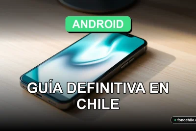 Guía de seguridad para Android 2026 en Chile mostrando un teléfono inteligente moderno con pantalla de gráficos abstractos.