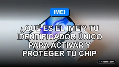 Un teléfono inteligente moderno mostrando su número IMEI único en la caja, con gráficos abstractos de color en la pantalla.