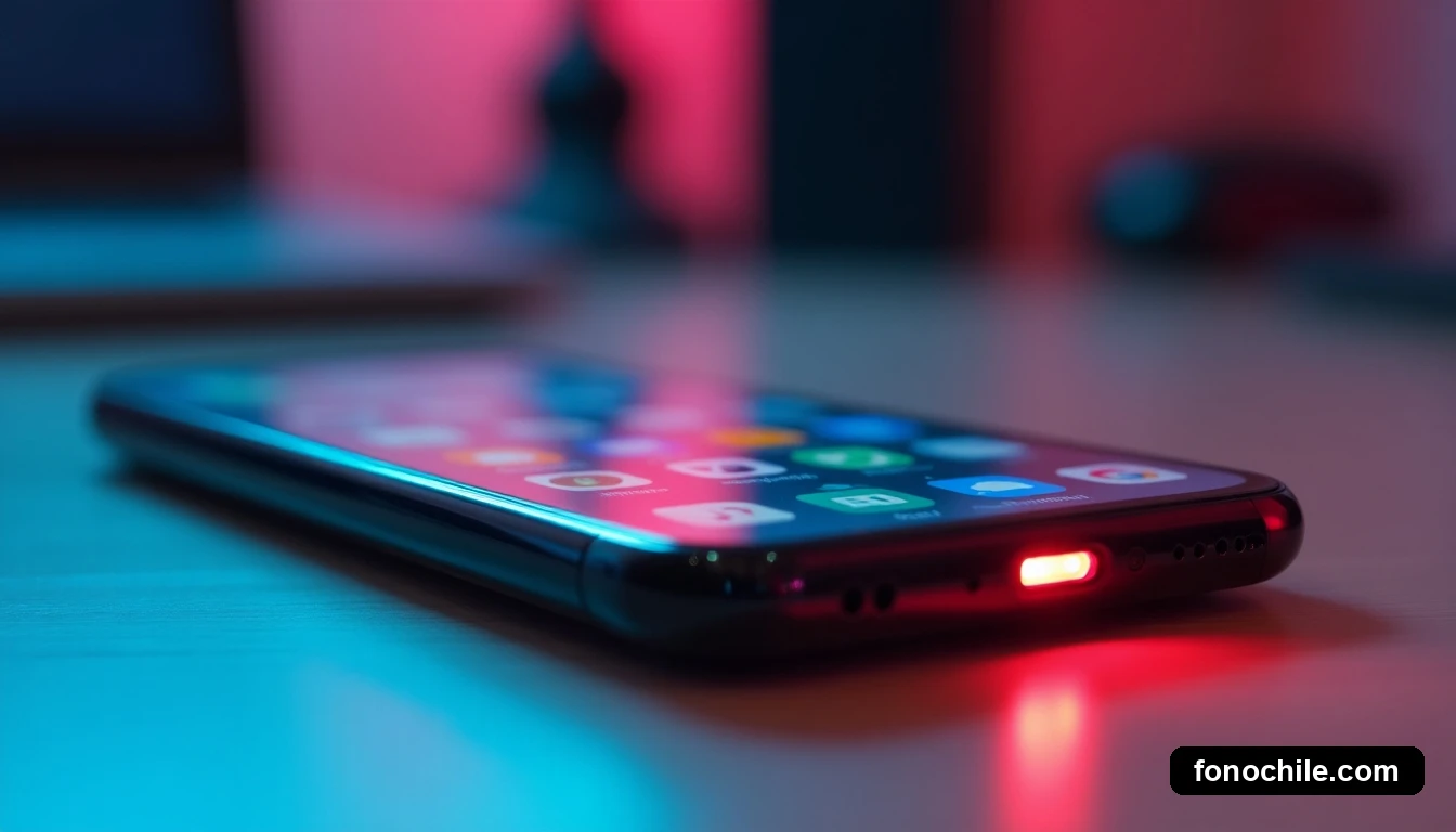 Primer plano de un smartphone mostrando una interfaz genérica, representando el proceso de recarga de saldo Claro.