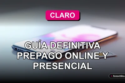 Recarga de saldo para celular prepago Claro Chile mostrada en un teléfono inteligente moderno.