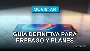 Modern smartphone resting on a clean marble surface, screen showing abstract colorful data graphs, representing Movistar prepaid recharge options.