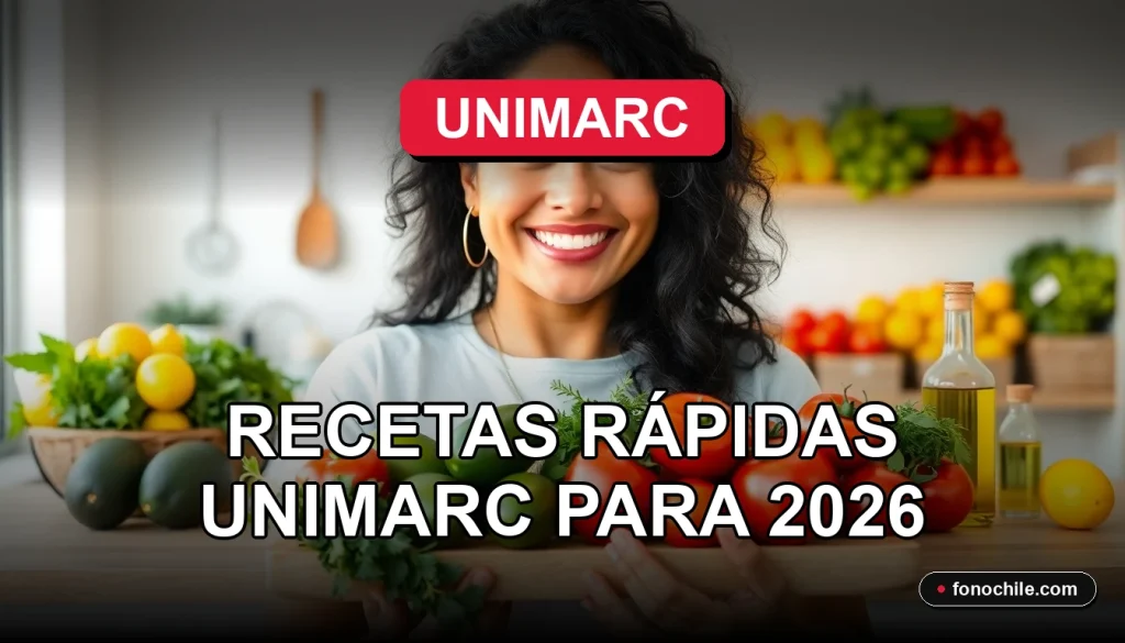 Recetas rápidas y fáciles de Unimarc para preparar en casa en 2026, ingredientes frescos sobre una mesa de cocina moderna.