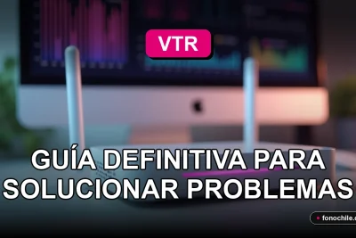 Guía para solucionar problemas de servicio VTR con un router moderno sobre una mesa.