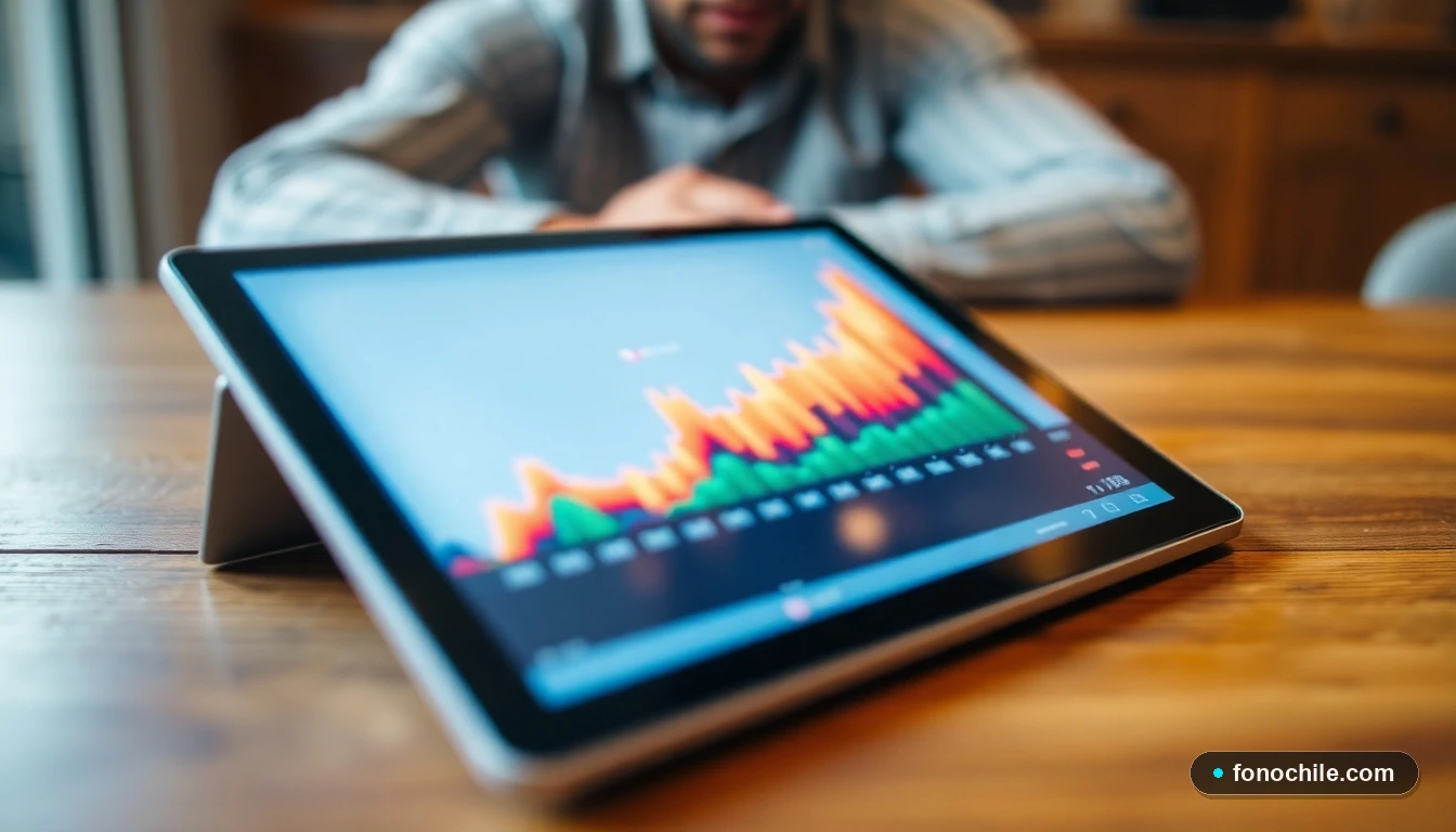 Gráfico abstracto de datos sobre resolución de conflictos de consumo en Chile, mostrando tendencias positivas.