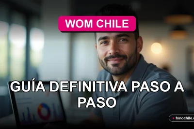 Guía paso a paso para realizar reclamos a la compañía de telecomunicaciones WOM en Chile, mostrada en una tablet sobre una mesa.