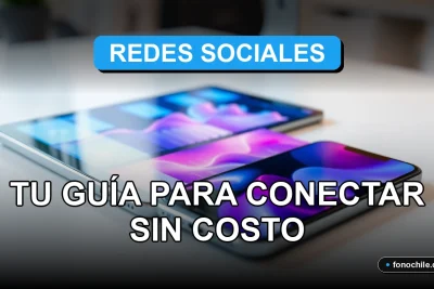 Una guía visual de redes sociales gratuitas en Chile para el año 2026, mostrando conexión digital sin costo.