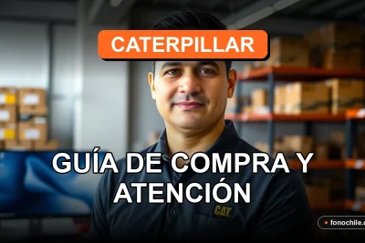 Repuestos y servicio técnico para maquinaria Caterpillar en Chile, con un especialista atendiendo al cliente.